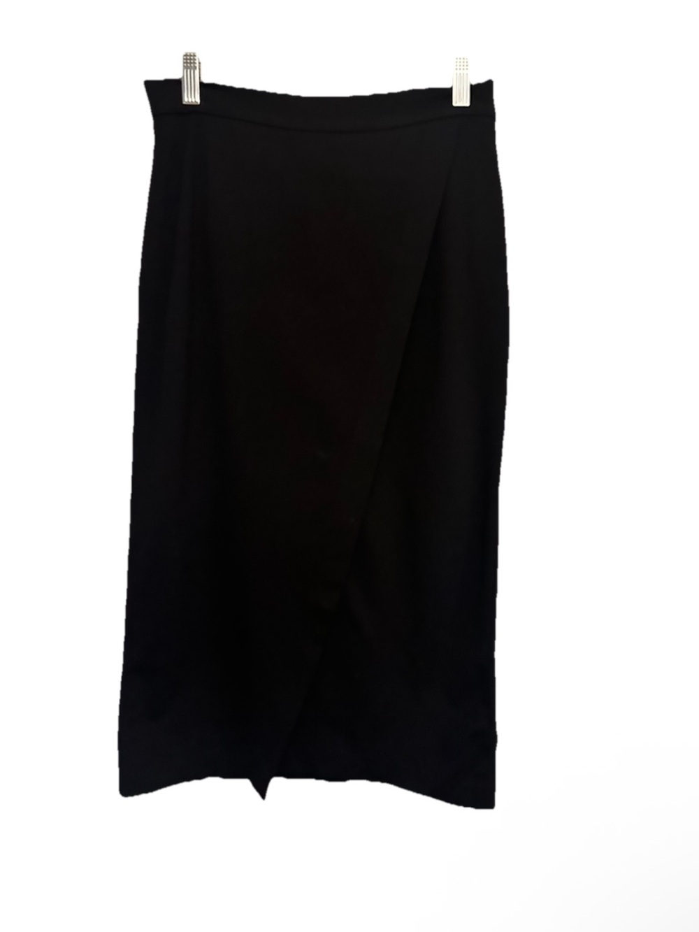 Classic Black Wrap-Front Women's Skirt